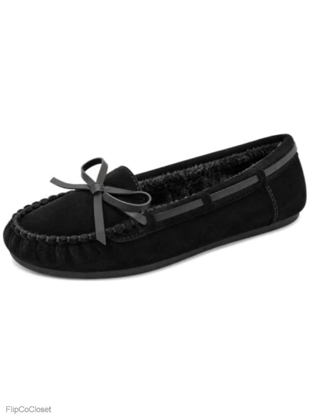 Faux Suede Fur Lined Mocc Indoor Outdoor House Shoes